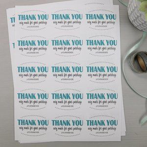 150 Thank You Stickers Labels w/ Your Closet Name
